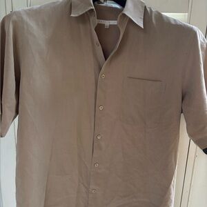 Perry Ellis Men's Beige Short‎ Sleeve Shirt